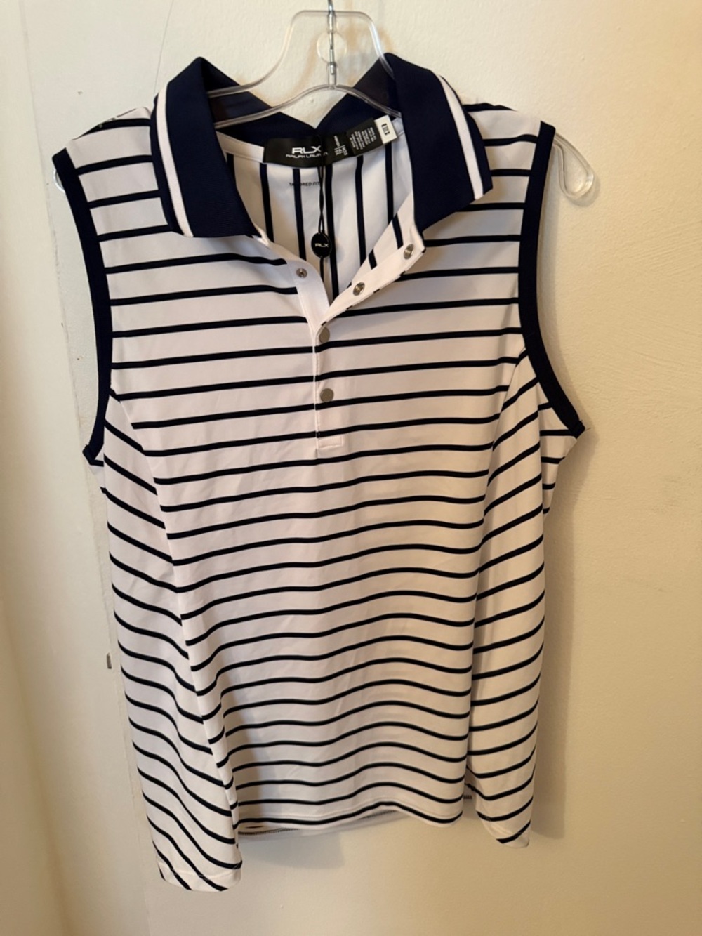 NWT RLX by Ralph Lauren Women’s Sleeveless Striped Polo Tank - Navy/White XS